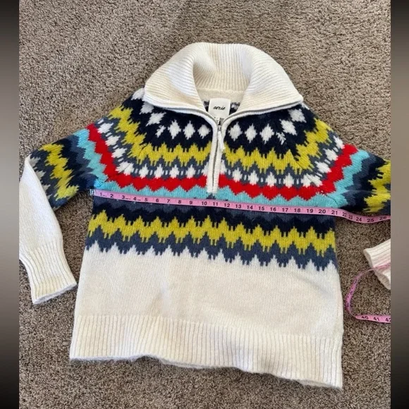 NWT Aerie Fair Isle Half Zip Sweater Wool Blend Cozy Soft Nordic Pattern
Small - Picture 11 of 12
